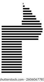 Symbol Map of the County Lake (Florida) showing the County with a few black horizontal lines