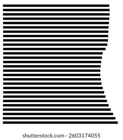 Symbol Map of the County Lake (Illinois) showing the County with a few black horizontal lines