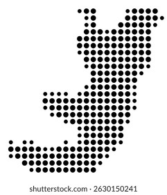 Symbol Map Of the County Lake (Tennessee, US) showing the County with a few black dots