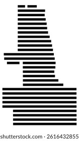 Symbol Map of the County Lake of the Woods (Minnesota, US) showing the County with a few black horizontal lines