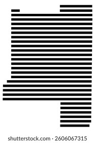 Symbol Map of the County Lamar (Georgia) showing the County with a few black horizontal lines