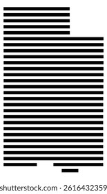 Symbol Map of the County Lamar (Mississippi, US) showing the County with a few black horizontal lines
