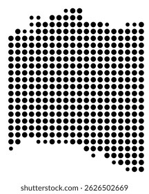 Symbol Map Of the County Lamar (Texas, US) showing the County with a few black dots