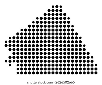 Symbol Map Of the County Lampasas (Texas, US) showing the County with a few black dots