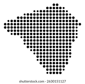 Symbol Map Of the County Lancaster (Pennsylvania, US) showing the County with a few black dots