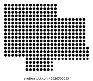 Symbol Map Of the County Langlade (Wisconsin, US) showing the County with a few black dots