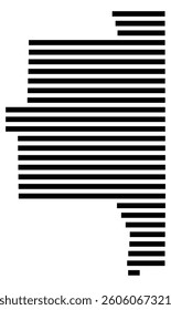 Symbol Map of the County Lanier (Georgia) showing the County with a few black horizontal lines