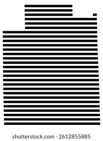 Symbol Map of the County Lapeer (Michigan, US) showing the County with a few black horizontal lines