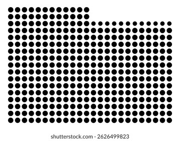Symbol Map Of the County Laramie (Wyoming, US) showing the County with a few black dots
