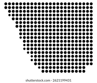 Symbol Map Of the County Larimer (Colorado, US) showing the County with a few black dots