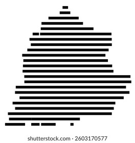 Symbol Map of the County Laurel (Kentucky) showing the County with a few black horizontal lines