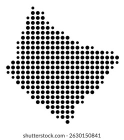Symbol Map Of the County Laurens (South Carolina, US) showing the County with a few black dots