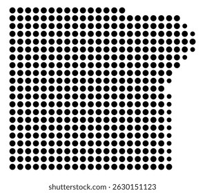 Symbol Map Of the County Lawrence (Pennsylvania, US) showing the County with a few black dots