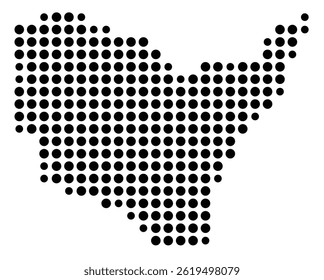 Symbol Map Of the County Lewis (Kentucky, US) showing the County with a few black dots