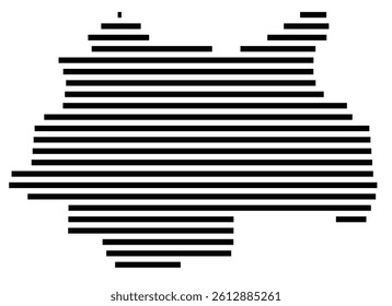 Symbol Map of the County Lewis (Tennessee, US) showing the County with a few black horizontal lines