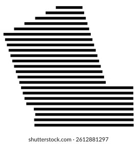 Symbol Map of the County Liberty (Texas, US) showing the County with a few black horizontal lines
