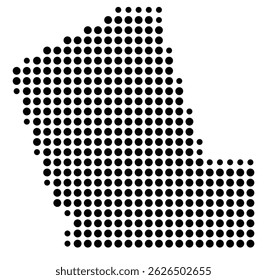 Symbol Map Of the County Liberty (Texas, US) showing the County with a few black dots