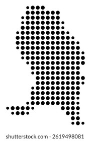Symbol Map Of the County Livingston (Kentucky, US) showing the County with a few black dots