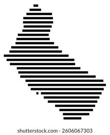 Symbol Map of the County Long (Georgia) showing the County with a few black horizontal lines