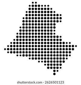 Symbol Map Of the County Loudoun (Virginia, US) showing the County with a few black dots