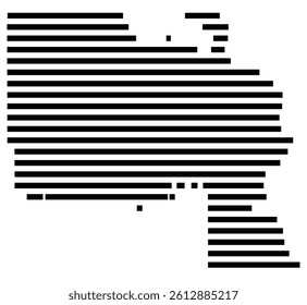 Symbol Map of the County Lyman (South Dakota, US) showing the County with a few black horizontal lines
