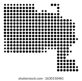 Symbol Map Of the County Lyman (South Dakota, US) showing the County with a few black dots