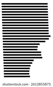 Symbol Map of the County Macomb (Michigan, US) showing the County with a few black horizontal lines