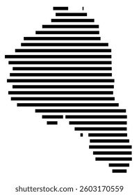 Symbol Map of the County Magoffin (Kentucky) showing the County with a few black horizontal lines