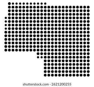 Symbol Map Of the County Marion (Alabama, US) showing the County with a few black dots