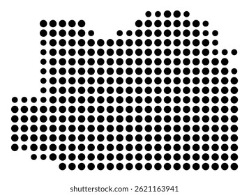 Symbol Map Of the County Marion (Florida, US) showing the County with a few black dots