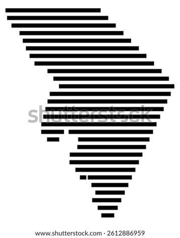 Symbol Map of the County Marlboro (South Carolina, US) showing the County with a few black horizontal lines