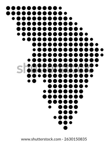 Symbol Map Of the County Marlboro (South Carolina, US) showing the County with a few black dots