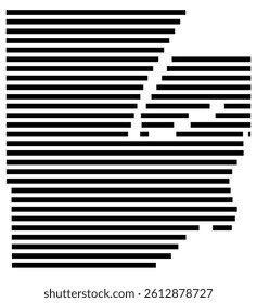 Symbol Map of the County Mason (Washington, US) showing the County with a few black horizontal lines