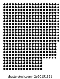 Symbol Map Of the County Mayes (Oklahoma, US) showing the County with a few black dots