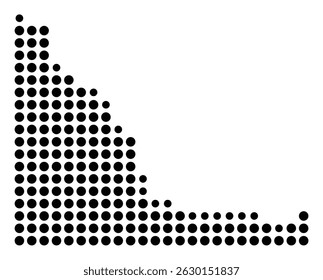 Symbol Map Of the County McClain (Oklahoma, US) showing the County with a few black dots