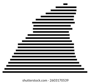 Symbol Map of the County McCreary (Kentucky) showing the County with a few black horizontal lines
