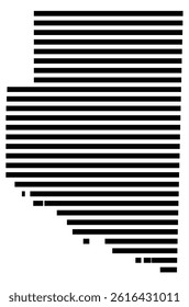 Symbol Map of the County McCurtain (Oklahoma, US) showing the County with a few black horizontal lines