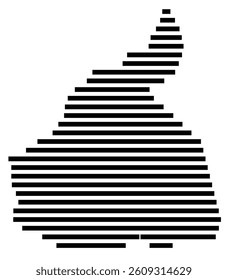 Symbol Map of the County McDowell (North Carolina) showing the County with a few black horizontal lines