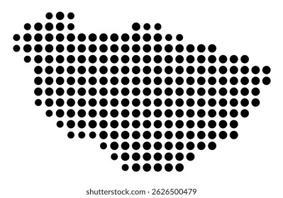 Symbolkarte des County McDowell (West Virginia, USA) mit ein paar schwarzen Punkten