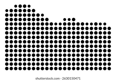Symbol Map Of the County Mellette (South Dakota, US) showing the County with a few black dots