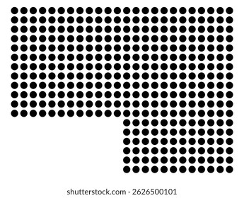 Symbol Map Of the County Menominee (Wisconsin, US) showing the County with a few black dots
