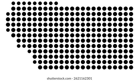 Symbol Map Of the County Mercer (Illinois, US) showing the County with a few black dots