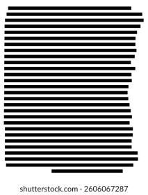 Symbol Map of the County Meriwether (Georgia) showing the County with a few black horizontal lines