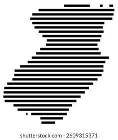 Symbol Map of the County Middlesex (New Jersey) showing the County with a few black horizontal lines