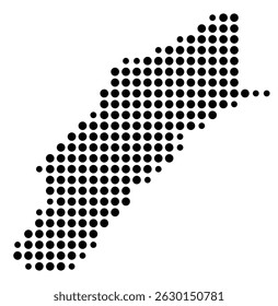 Symbol Map Of the County Mifflin (Pennsylvania, US) showing the County with a few black dots