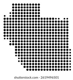 Symbol Map Of the County Miller (Missouri, US) showing the County with a few black dots