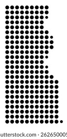 Symbol Map Of the County Milwaukee (Wisconsin, US) showing the County with a few black dots