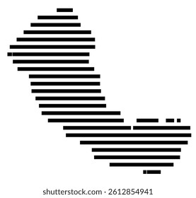 Symbol Map of the County Mingo (West Virginia, US) showing the County with a few black horizontal lines