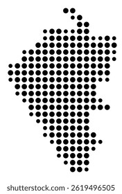 Symbol Map Of the County Mississippi (Missouri, US) showing the County with a few black dots