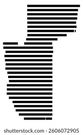 Symbol Map of the County Mohave (Arizona) showing the County with a few black horizontal lines